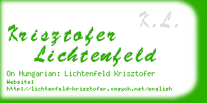 krisztofer lichtenfeld business card